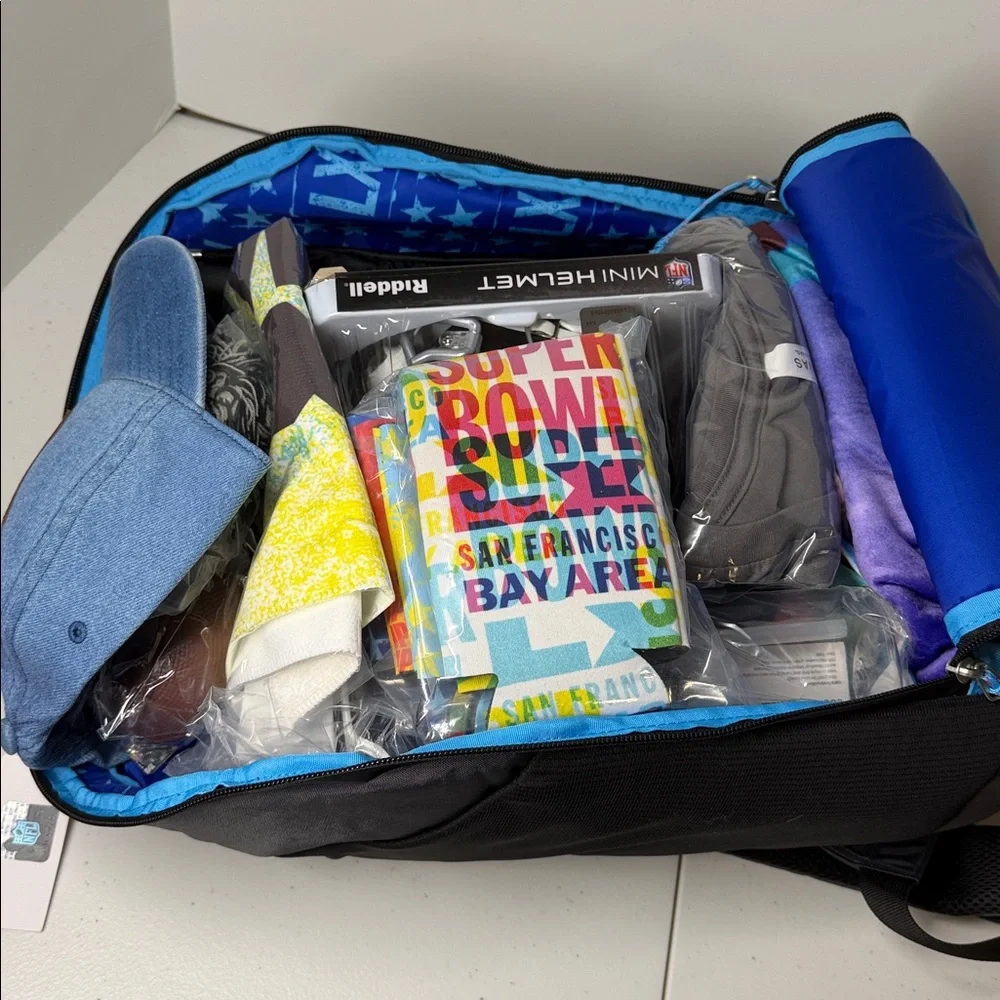 Super Bowl LX San Francisco, CA Client Swag Backpack, loads of goodies! NWT - Picture 4 of 14